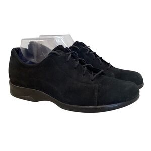 Munro 9.5 Lace Up Comfort Shoes Black Suede Women’s Oxfords Cushioned USA Made